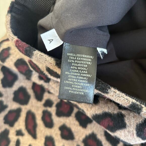 Ann Taylor Wool Blend Leopard Animal Print A-line Mini Skirt Womens Size 10 - Picture 6 of 7